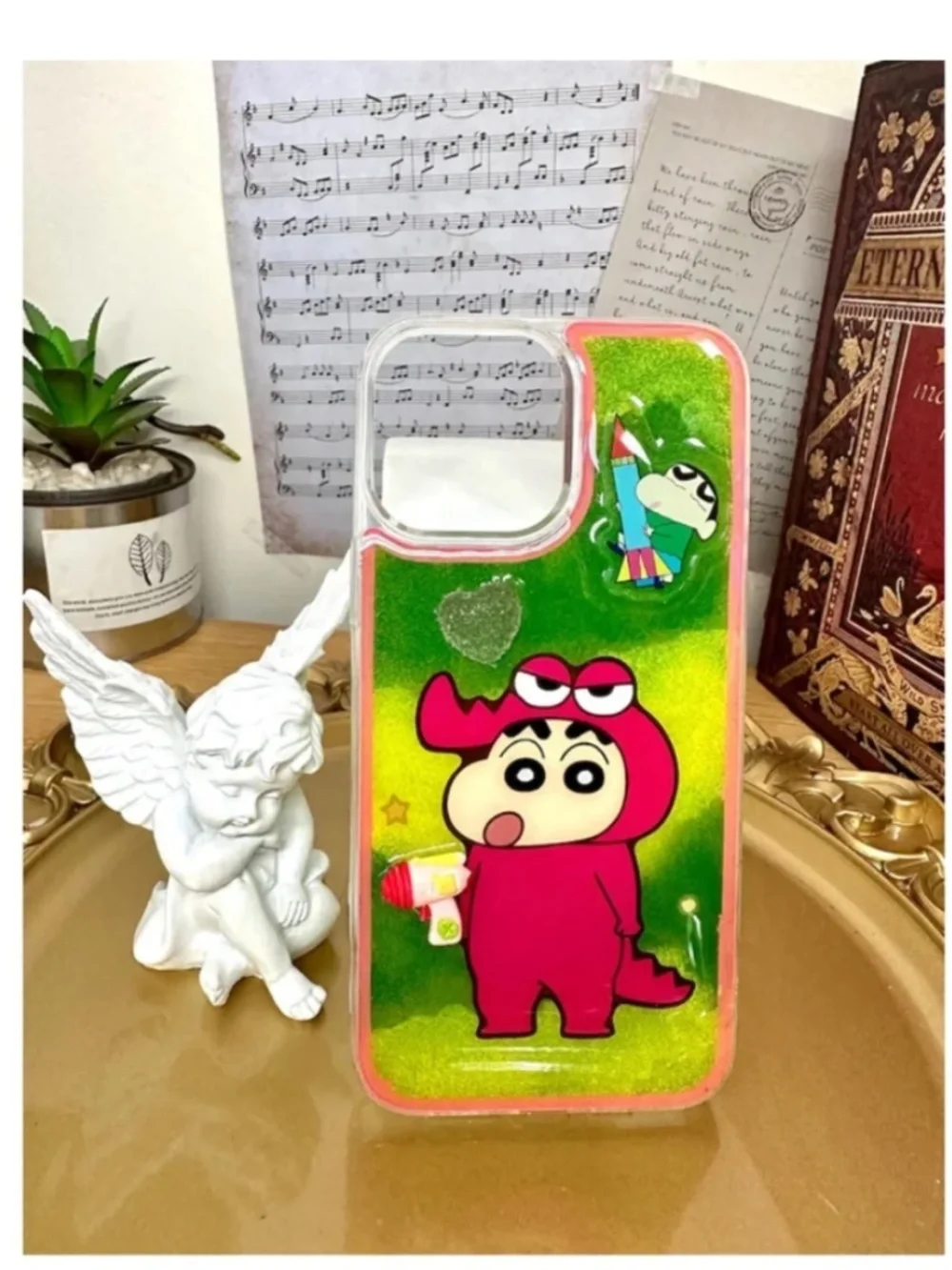 iPhone 13promax cartoon case.Handmade cute case with free gift beads chain